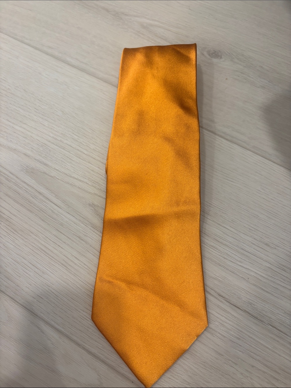 Charvet Men's Solid Orange Satin Tie